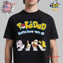 Personalizuoti PokeTėtis Marškinėliai Unisex s Geriausi Juokingi Tėtis vintage Skalbti dizainerio drabužiai grafinis Kvėpuojantis mada Minkšti Unisex vyras 2XL juoda