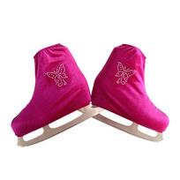 24-Color Velvet Skate Socks Figure Skating Roller Skates Kids Adult Unisex Stretch Fit Comfortable Stage Performance Large purpurinė raudona spalva