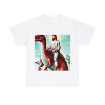 Jesus Christ Riding A Dinosaur T Shirt Vintage Style Funny Offensive Graphic Tee XL