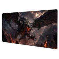 Playmat MTG Playmat Volcano Fire Dragon Mouse Mat Anti-Slip Durable Stitched Edge 35X60CM Fantasy Desk Mat Tapete Magic MTG 300X600X3MM