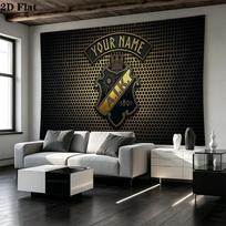 Individualus vardas AIK Fotboll spausdintas gobelenas – Sieninė dekoracija miegamiesiems, bendrabučiams ir namų interjerui 130cm x 150cm