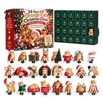 Miniature Animal Figurines 2026 Advent Calendar, 24-Day Acrylic 2D Ornament Set with Birthday Gifts for Children Cute Figures, Christmas Tree Hanging O black