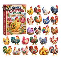 Miniature Animal Figurines 2026 Advent Calendar, 24-Day Acrylic 2D Ornament Set with Birthday Gifts for Children Cute Figures, Christmas Tree Hanging U