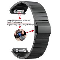 Titinės apyrankės be tarpų, magnetiniu užsegimu, skirtos Huawei Watch GT 6 Pro 46mm, Premium metalinė apyrankės juosta Correa Pulseira for Huawei GT6Pro 46 gray