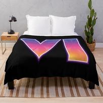 GTA 6 Grand Theft Auto 6 Vice City Logo Sunset Gradient Throw Blanket 100cm*150cm
