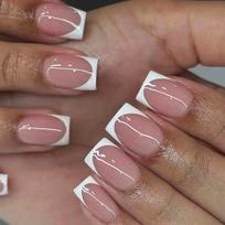 24Pcs French Tip Press on Nails Short Coffin False Nails Simple Wearable Fake Nails Frosted Full Cover Press on Nail Tips Art brown