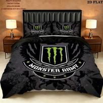 Monster Energy Pattern Bedding Quilt Set  Home Decoration  Gift (1 * duvet cover + 2 * pillowcase  without core) 135x200cm