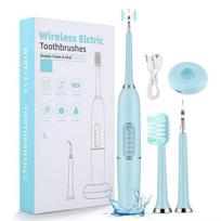 Naujas elektrinis dantų šepetėlis, soninis dantų valiklis, suaugusiems, įkraunamas per USB, automatinis prisilietimu valantis, apnašų valiklis, dantų valymas white