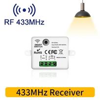 RF 433MHz Belaidis Šviesos Jungiklis 220V 110V 10A Relės Valdiklis Mini Apvalus Mygtukas Sieninis Skydelis Jungiklis Nuotolinio Valdymo Pultas LED Lemputei prancūziškos smėlio spalvos
