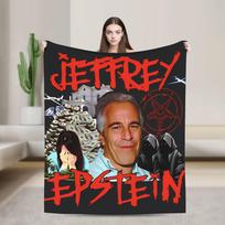 Juokingas Jeffrey Epstein flanelinis pledas Minkštas šiltas patalynės užtiesalas miegamajam Dekoratyvinis naujoviškas lovatiesis Sofos lovos užvalkalas 30x40in gray