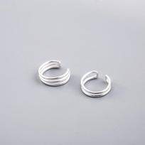925 Silver Clip on Earrings Ear Cuff No Piercing Jewelry For Women Girls gray
