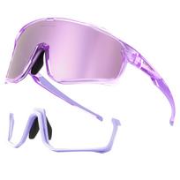 Kapvoe UV400 Cycling Sunglasses for MTB Bike Sports Outdoor Running Bicycle Driving Riding Eyewear Lightweight Durable 1LENS pink