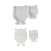 2 Cavities Owl Silicone Molds for Epoxy Resin Making Candle Soap Heat Resistant Easy Demolding Animal Silicone Mould 1 gray