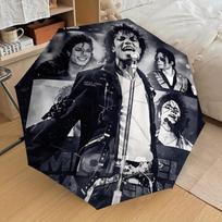1pc Michael Jackson Automatic Folding Umbrella, Portable Collapsible Design, Casual Outdoor Accessory L1127055 gray