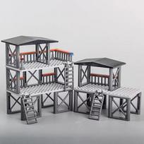 Army Figures Weapon Barbed Wire Sandbags Accessories Base MOC Military Scene Building Block Bricks Blocks Children's Toys  Playsets gray