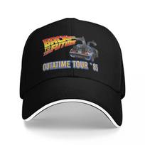 Back to the future outatime tour cool science fiction film officially licensed fan art Baseball Cap Anime Hat For Unisex Womens black