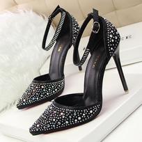 Promotion Women Pumps High-heels Shoes Woman Sandals Fashion Crystal Sexy Party Shoes Ladies Casual Princess Shoes Female New 39 gray