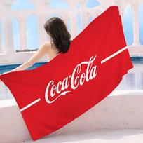 C-Coca C-cola Vintage Logo Microfiber Printed Beach Towel Mountain Climbing Yoga Beach Swimming Running Absorbent Soft Towel Cotton 30x30cm white