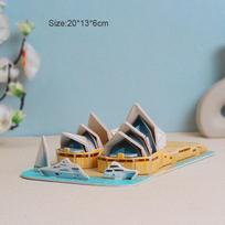 Creative DIY 3D Paper Card Puzzle Building Model Assembly Kids Handmade Jigsaw Room Decorations Educational Toys gray