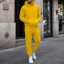 Men's Hooded Sweatsuit Set for Fall Winter, Thick Loose Fit Pullover Running Tracksuit, Casual Athletic Jogging Outfit XL tamsiai žalia spalva