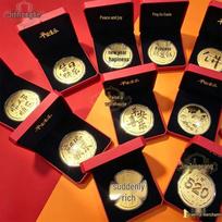 Princess 999 Pure Gold Commemorative Coin, Valentine's & Birthday Gift,  Get Rich  Success Token 50mg Single Coin beige