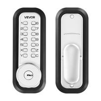 VEVOR Mechanical Keyless Entry Door Lock, 2.0 Code Upgrade, 4-7 Digits Code, Single-Sided Push Button Combination Mechanical Keypad Door Knob sidabras