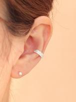 Minimalpiercing 925 Twisted Cubic Ear Cuff Clip-On Rose Gold/Free brown