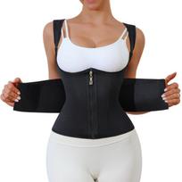 Plus Size Women's Waist Trainer: Abdominal Binder & Postpartum Shaper with Zipper and Hook Extra Large juoda