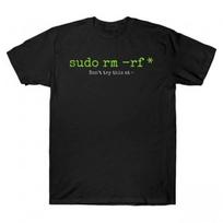 Don't try this at home Linux super user command sudo rm -rf gift t shirt for Linux Admin 100% c XXL black