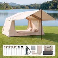 VEVOR Inflatable Tent for Camping 2-4 Person Blow Up Tent with Hand Pump, for Family Outdoor Glamping, Waterproof 420D Oxford