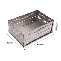 Sauna Stone Basket Sauna Stone Holder Multi Purpose Portable Stainless Steel Sauna Stone Basket for Charcoal Wood Burning Stove gray