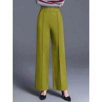 Lady's Pure Color Wide-leg High-waist Loose-fitting Slimming Casual Pants for Autumn and Winter XL brown