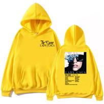 The Fame Lady Gaga Hoodie Harajuku Hip Hop Pullo XL geltona