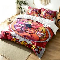 Five nights at freddy 3pc Duvet Cover Set Simple Modern Bedding Set Wrinkle Resistant Soft Fabric All Season Use a perfect gift 135cmx200cm pink