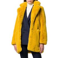 KOSY Winter Coat Women Faux Fur Jacket Female Casual Thick Warm Loose Women Clothing Solid Long Jacket Autumn Vintage Outwear S geltona