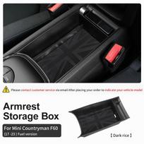 For Mini Countryman F60 2017-2023 Fuel Version Central Armrest Box Storage Box ABS Central Control Storage Box Car Accessories Dark rice black