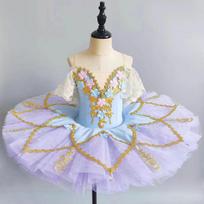 New Children's Professional Ballet Tutu Fluffy Gauze Skirt - Little Swan Stage Costume for Sleeping Beauty Performances 130 cm šviesiai mėlyna spalva