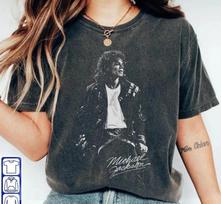 Michael Jackson vintažiniai marškinėliai, Retro grafiniai marškinėliai, Pop karaliaus T-shirt M black