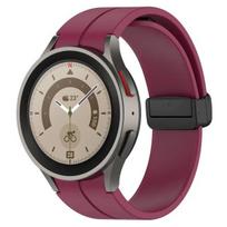 Silikoninė apyrankė skirta Samsung Watch 5 Pro 45mm 6 klasikinė 47mm 43mm 44mm 40mm magnetinė sagtis correa Galaxy Watch 6 dirželis 4 Classic 42mm 46mm vyno raudonos spalvos