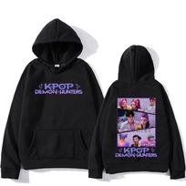Kpop Demon Hunters BABY HUNTRIX Saja Boys Hoodies Casual Gift Sweatshirt Women Men High Street Pullovers Long Sleeve Streetwear M black