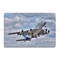 Kataras A350-1000 skrydyje Airbus A380 pakilimas Metalinis klubas Šventės Sienos dizainas Skardinis ženklas Plakatas 40x30cm