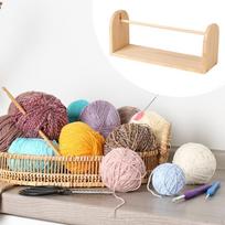 Crochet Yarn Holder Portable Crocheting Accessories,Organizer,Sturdy,Single Revolving Storage Wood M beige