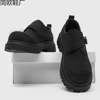 Big Head Derby Men's Winter Black Tooling Casual Rotating Leather Boots Men's Non-Slip High 44 juoda