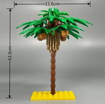 MOC Bricks Palm Fruit Tree Coconut Tropical Rainforest Plant View City Constructing Blocks DIY Assembled Toys white