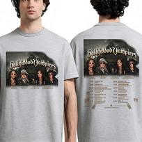 Holivudo vampyras 2026 Pasaulinis turas Šiaurės Amerikos Marškinėliai Koncertas Retro Vyriški ir Moteriški Retro Roko Y2k Ins Gatvės stilius Hip Hopas L white