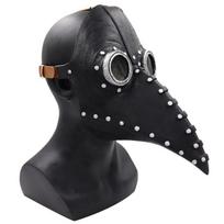 Realistiška maro gydytojo paukščio kaukė su ilgu snapu, skirta maksimaliam kostiumų šventės smagumui Black Silver Stud