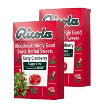 Ricola Tasty Cranberry Swiss Herb Lozenges Sugar Free Candy, 1.59 Oz 45 G, 2 Pack.. pink