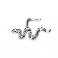 1Pc Stainless Steel L Shape Nose Bone Stud Women Snake Design Nose Ring Labret Lip Ring Nose Piercing Body Jewelry gift 1.0x8mm gray