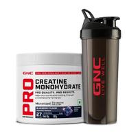 GNC Pro Performance Creatine Monohydrate with Black Shaker- 3000mg Creatine Per Scoop | Micronized for Faster Absorption | Boosts Energy, Muscle