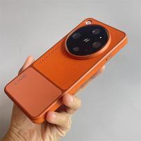 Dėklas OPPO Find X8 Pro Find X 8 Ultra 5G prabangus PU odinis galvanizuotas PC telefono galinis dangtelis apsaugantis nuo smūgių buferis OPPO Find X8 Ultra oranžinė